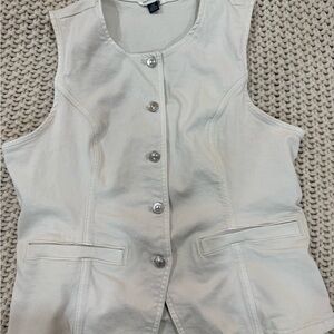 American Eagle Outfitters White Sleeveless Top